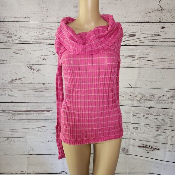 Free People Snow Bunny Girlfriend Long Sleeve Striped Shirt Small NWT - Picture 2 of 10